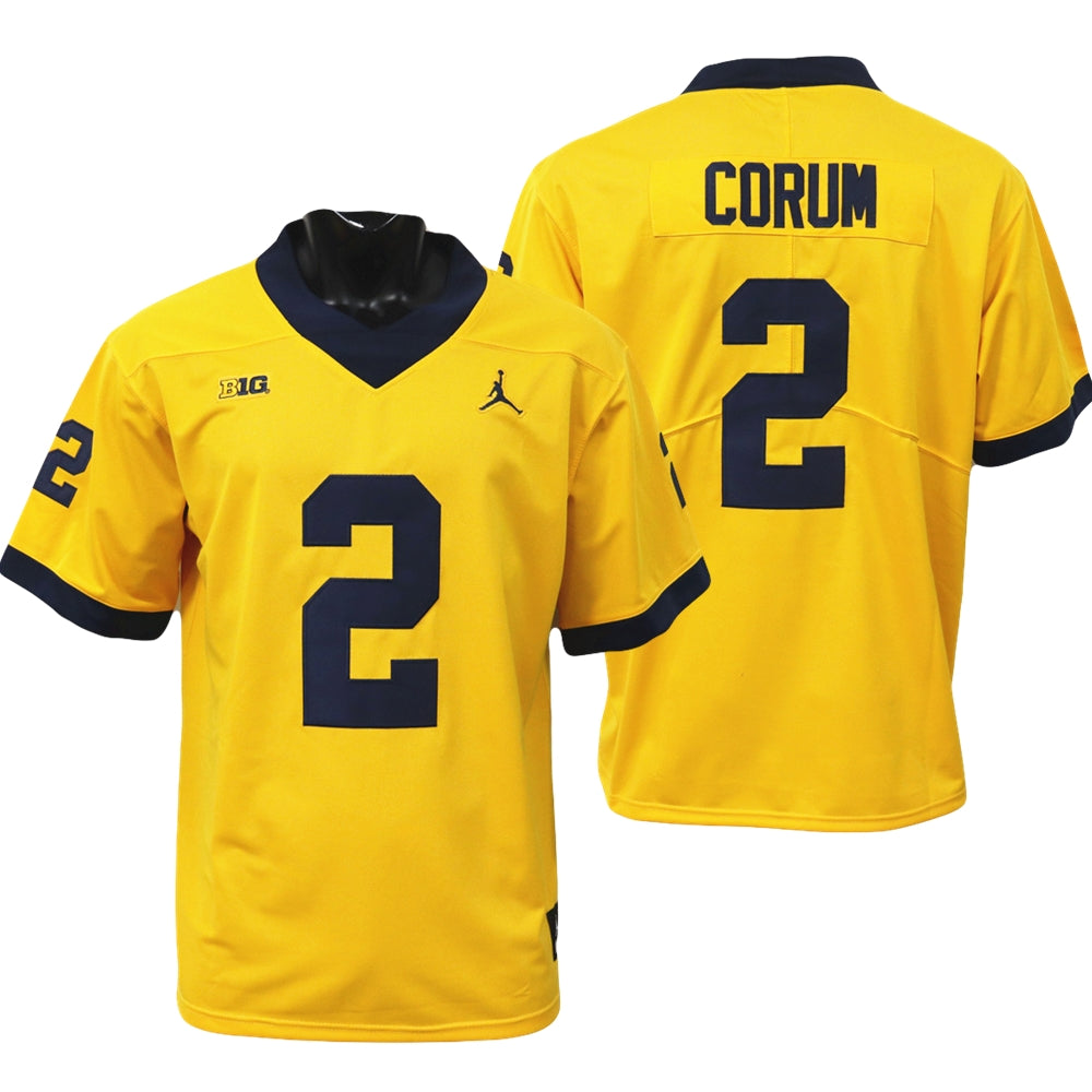 Michigan Wolverines #2 Blake Corum Alumni Football Jersey  Stitched Yellow