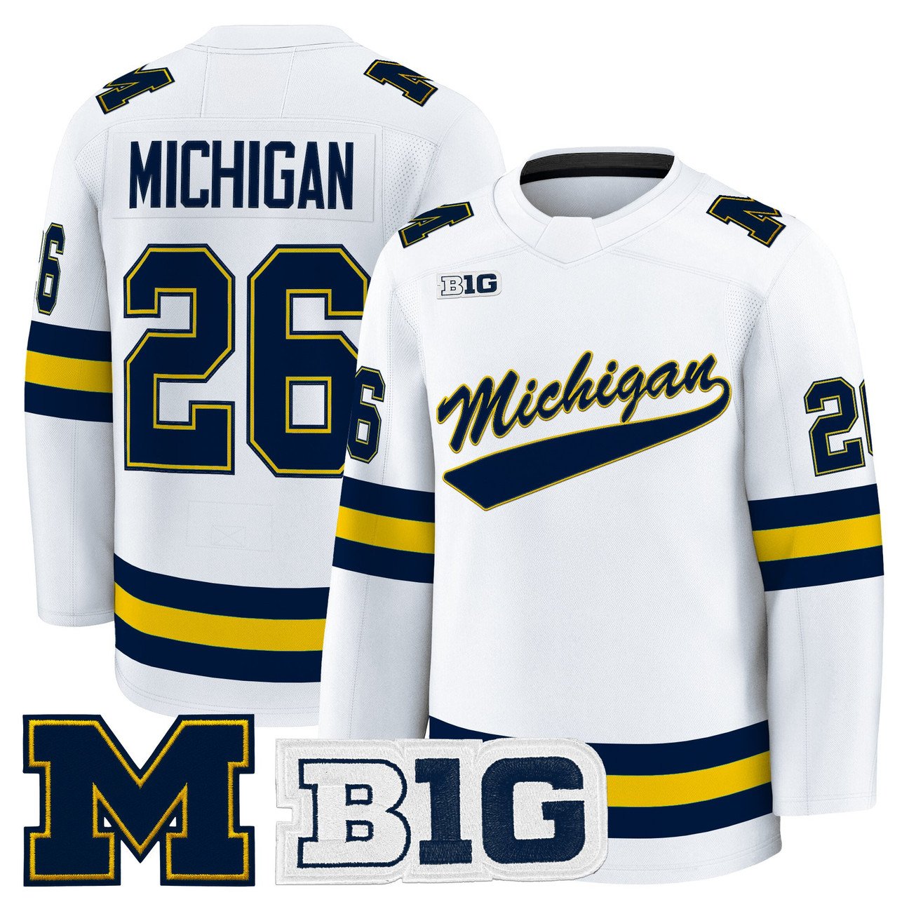 Michigan Jersey #26 Michigan Wolverines 2025-26 Premium Stitched Maize