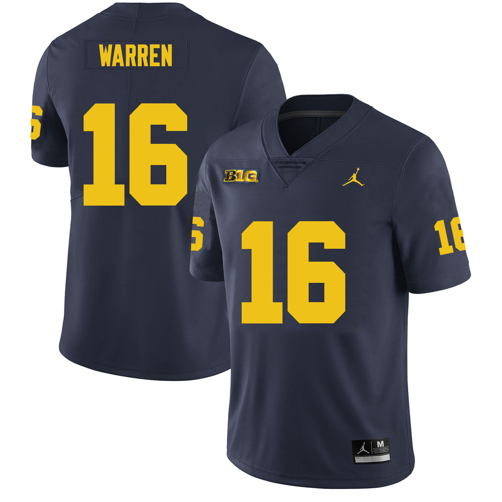 Michigan Wolverines #16 Davis Warren Football Jersey Stitched