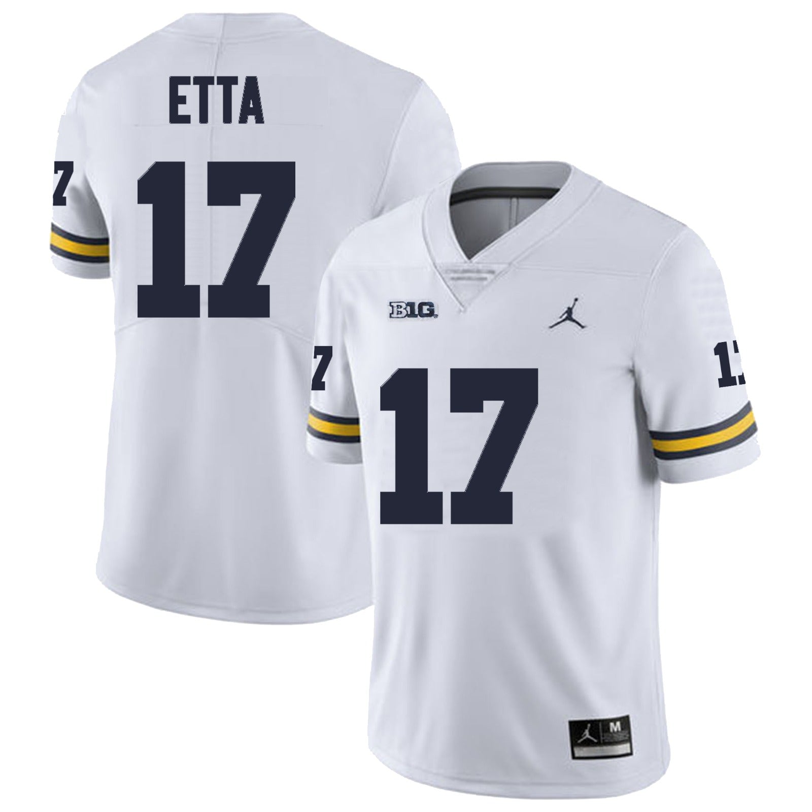 Michigan Wolverines #17 Enow Etta Football Jersey Stitched