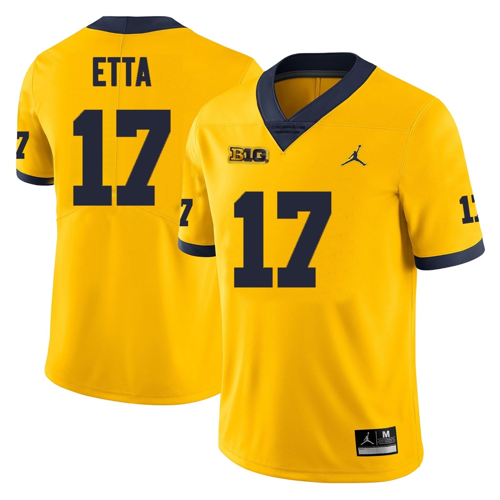 Michigan Wolverines #17 Enow Etta Football Jersey Stitched