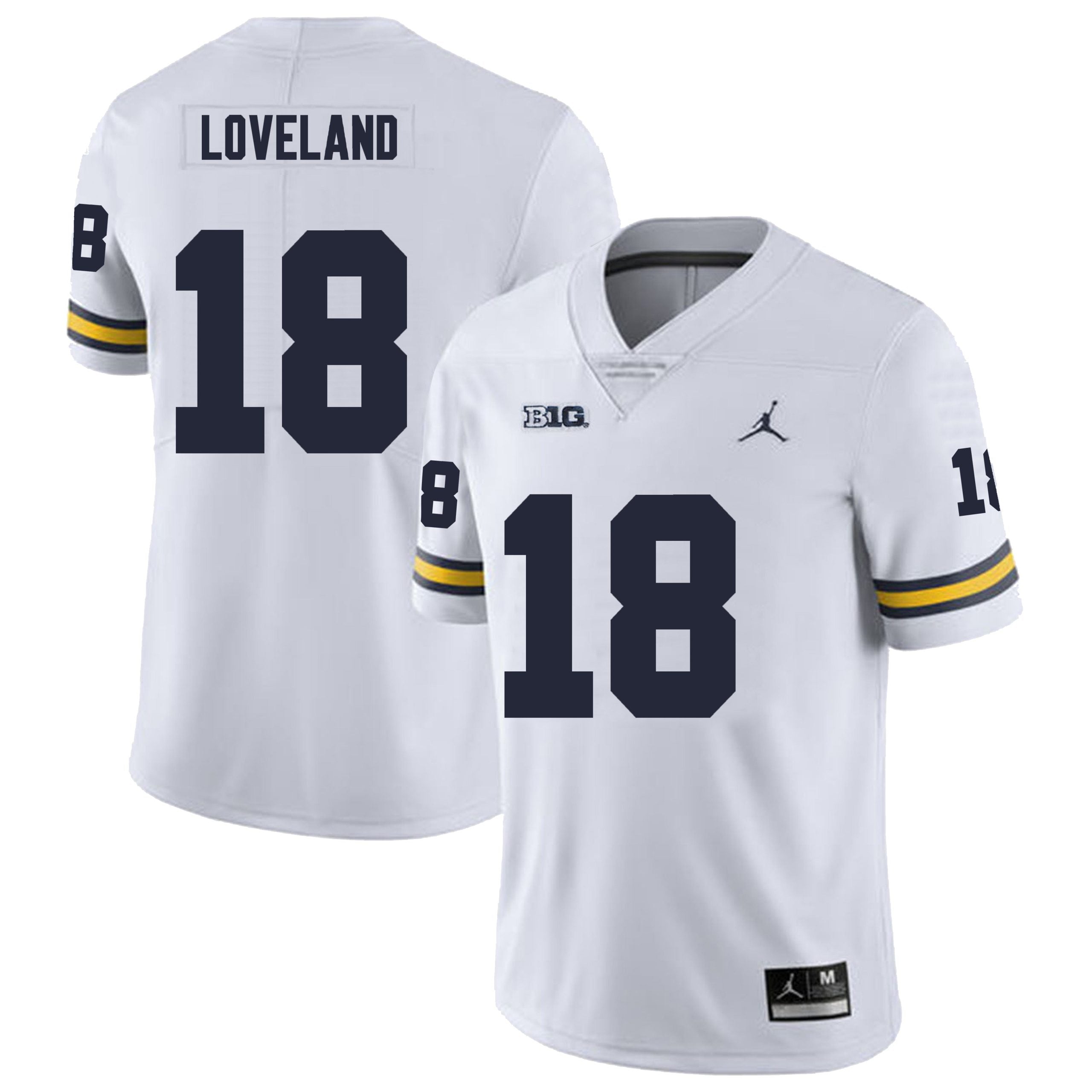 Michigan Wolverines #18 Colston Loveland Men’s Michigan Wolverines Football Jersey Stitched