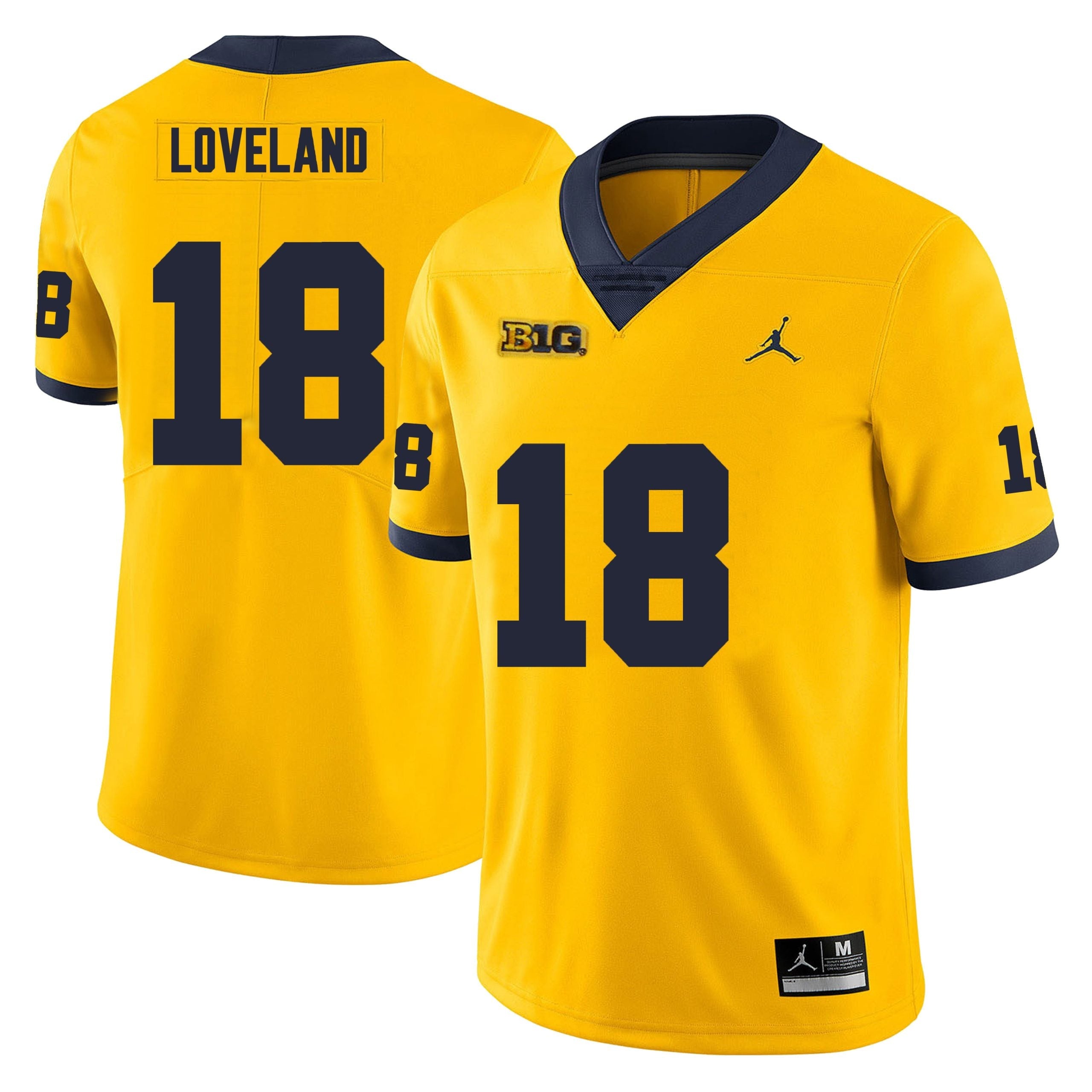 Michigan Wolverines #18 Colston Loveland Men’s Michigan Wolverines Football Jersey Stitched