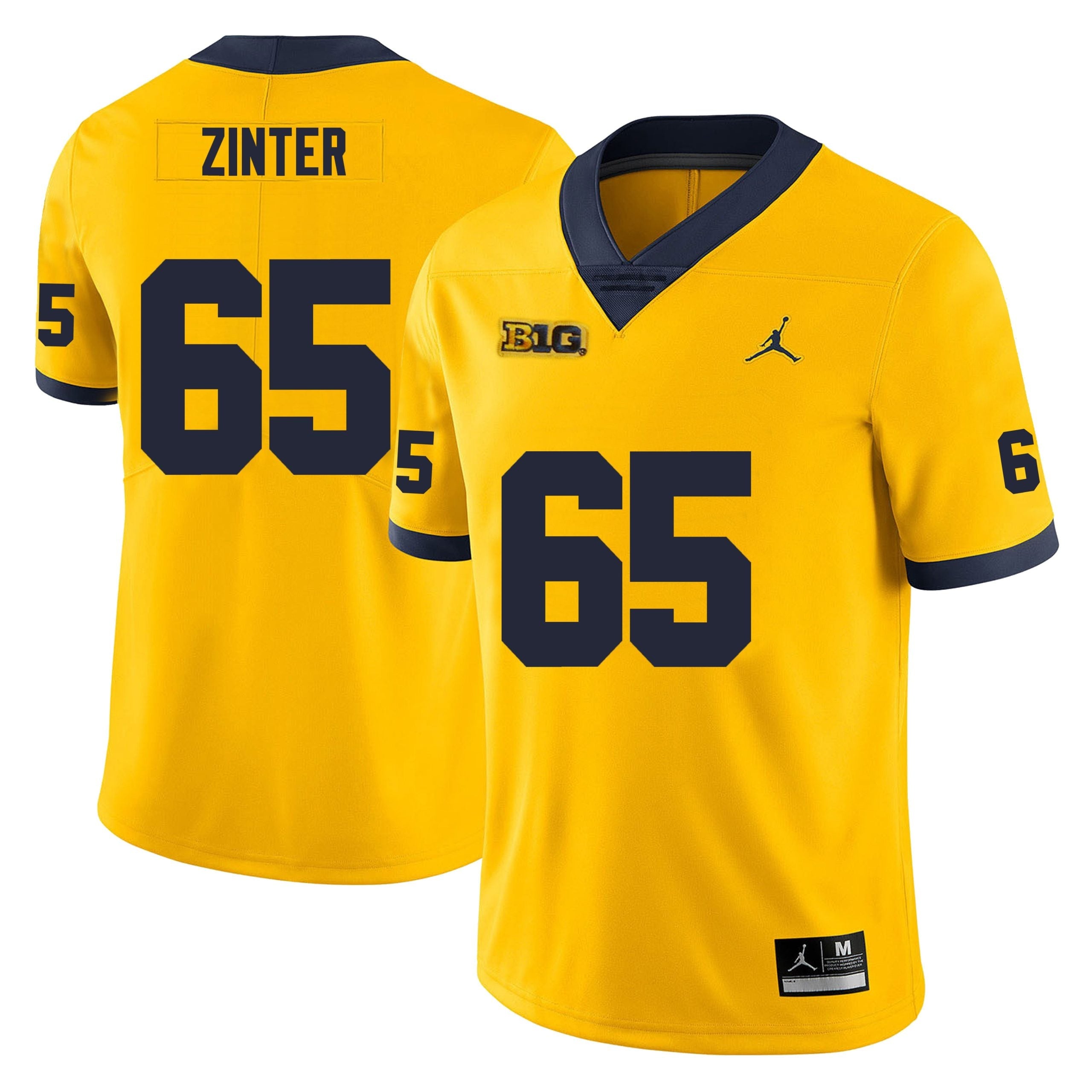 Michigan Wolverines #65 Zak Zinter Men’s Michigan Wolverines Football Jersey Stitched