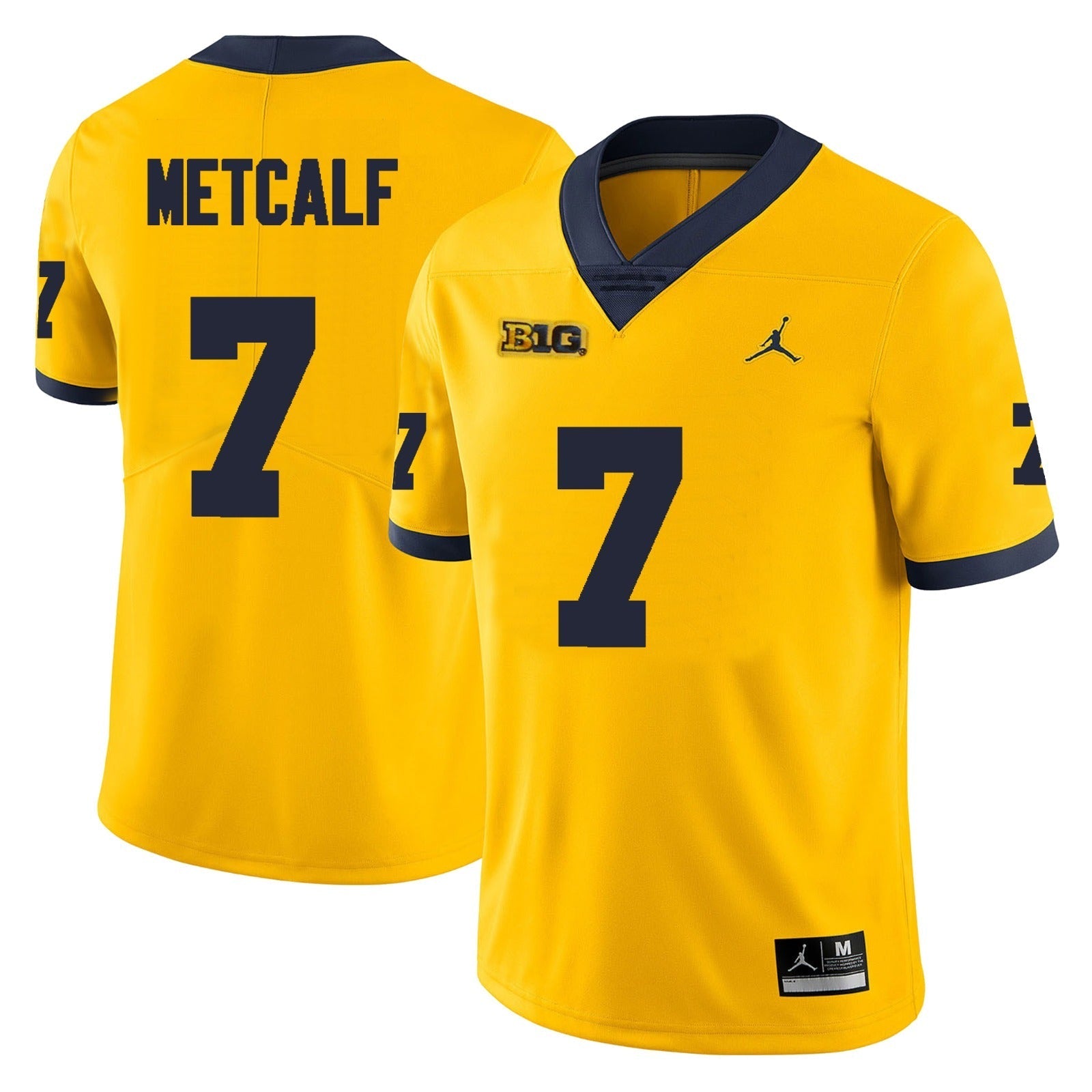 Michigan Wolverines #7 TJ Metcalf Football Jersey Stitched