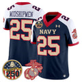 Midshipmen Jersey #25 Navy Midshipmen USMC 250th Patch Stitched