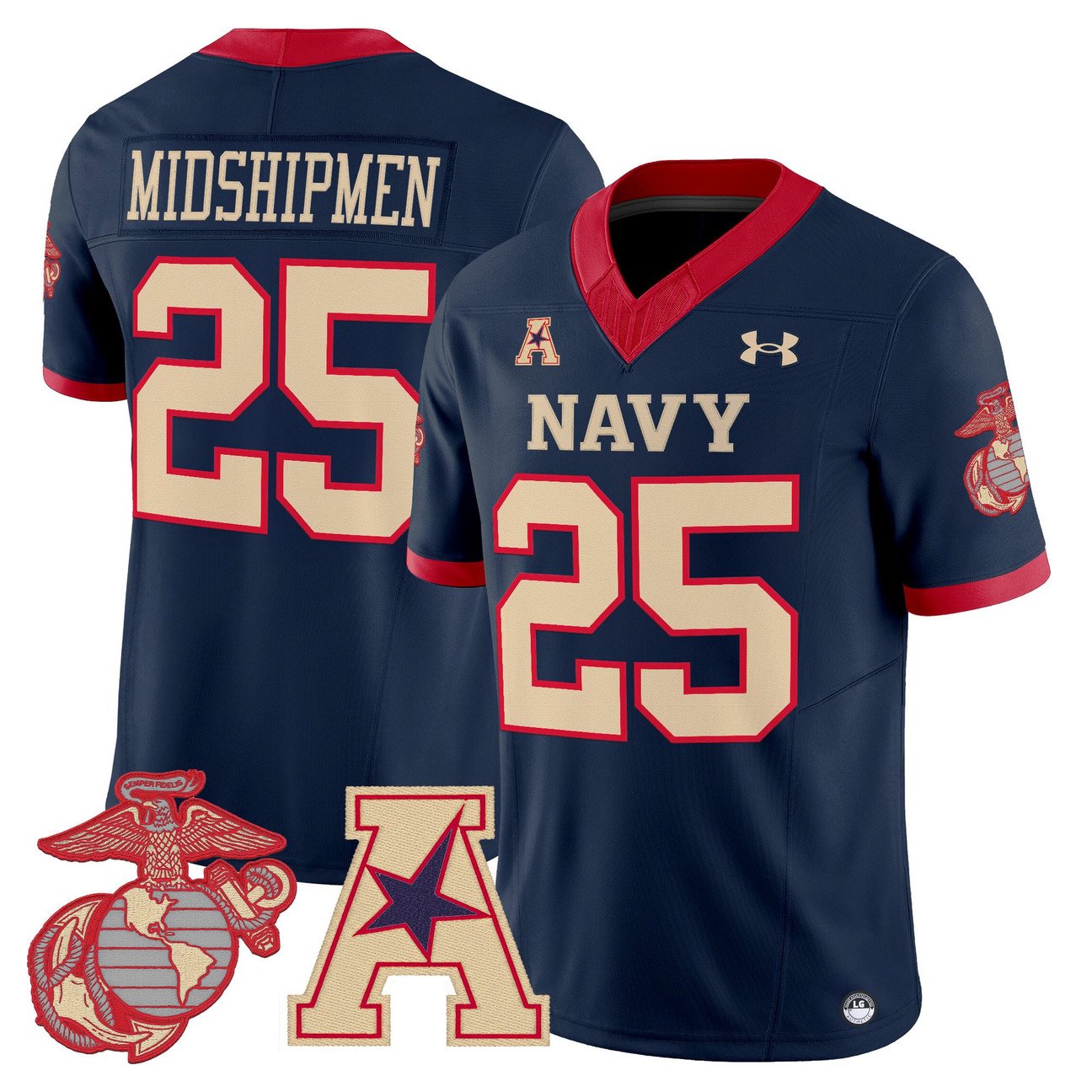 Midshipmen Jersey #25 Navy Midshipmen Vapor USMC Premier Stitched
