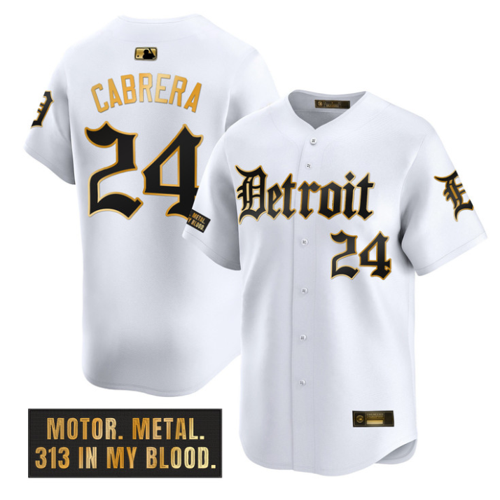 Miguel Cabrera Jersey #24 Detroit Tigers Motor Gothic Edition Stitched