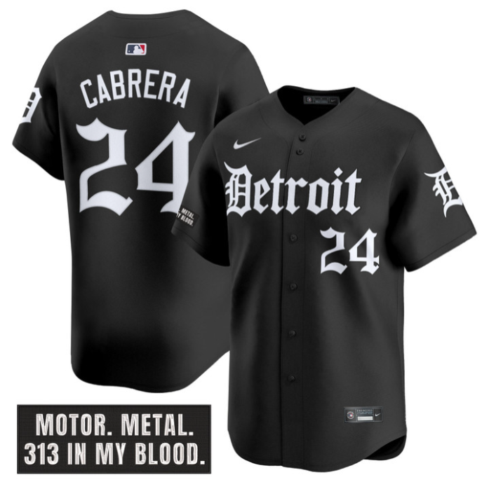 Miguel Cabrera Jersey #24 Detroit Tigers Motor Gothic Edition Vapor Limited Stitched
