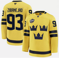 Mika Zibanejad Jersey #93 Sweden Yellow 2025 4 Nations Face-Off Stitched