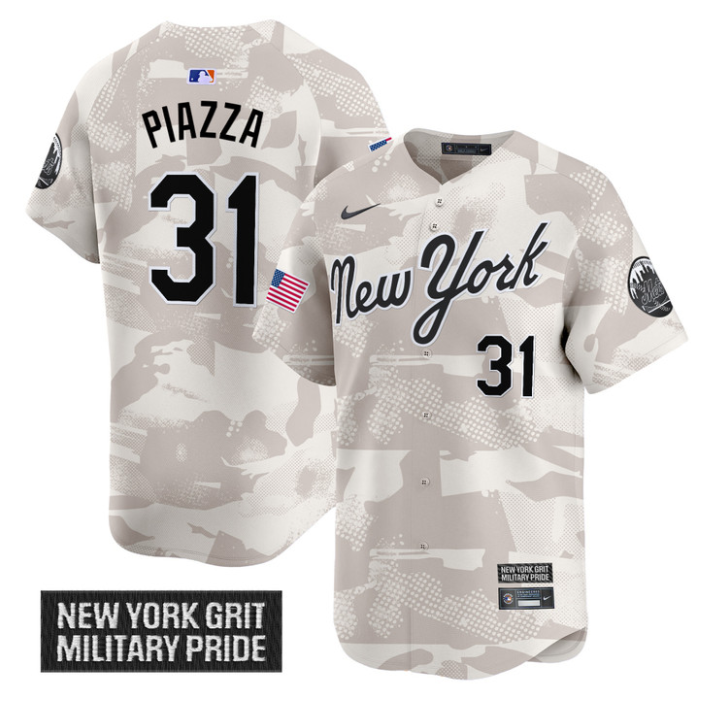 Mike Piazza Jersey #31 New York Mets 2025 Armed Forces Day Vapor Stitched