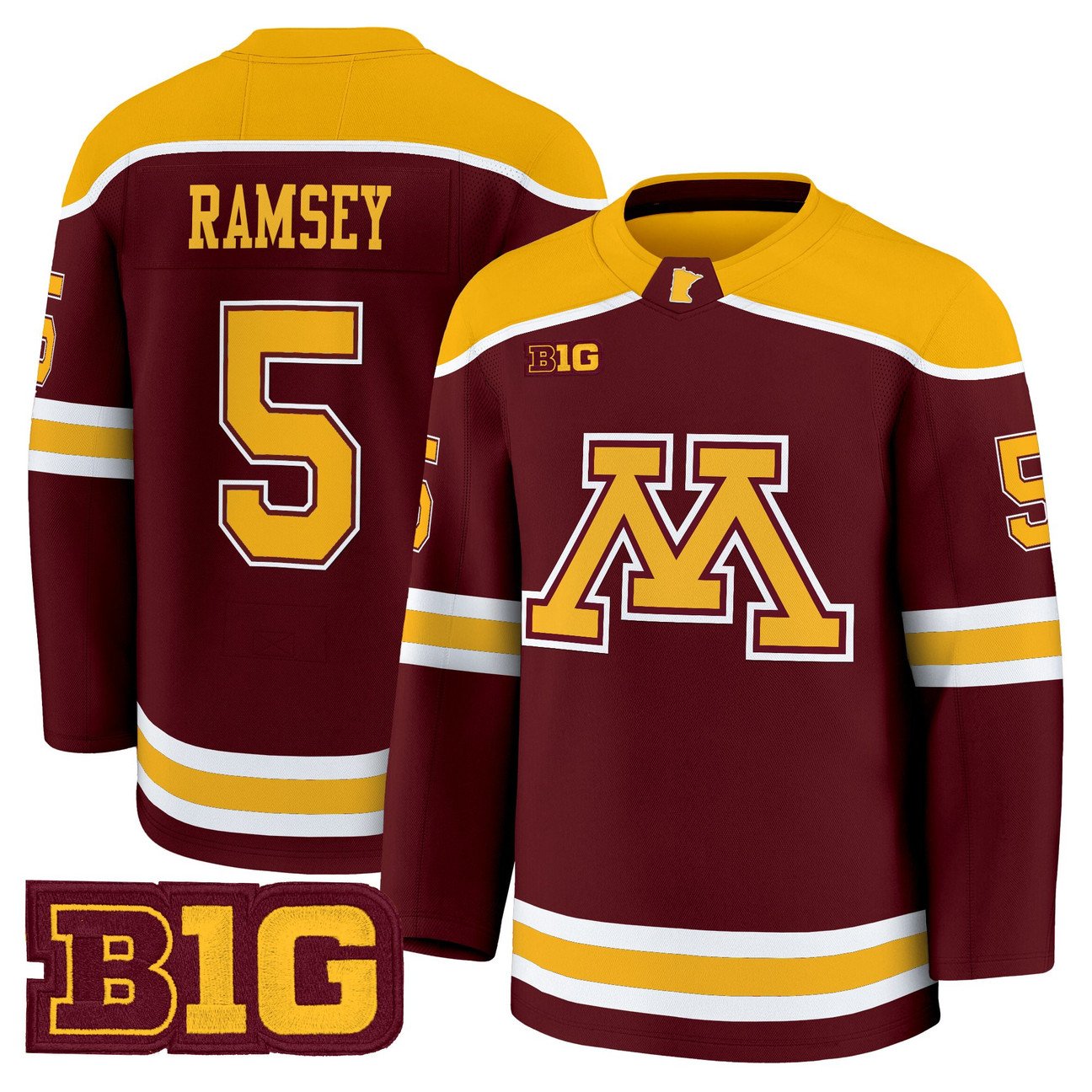 Mike Ramsey Jersey #5 Minnesota Golden Gophers 2025-26 Stitched Gold