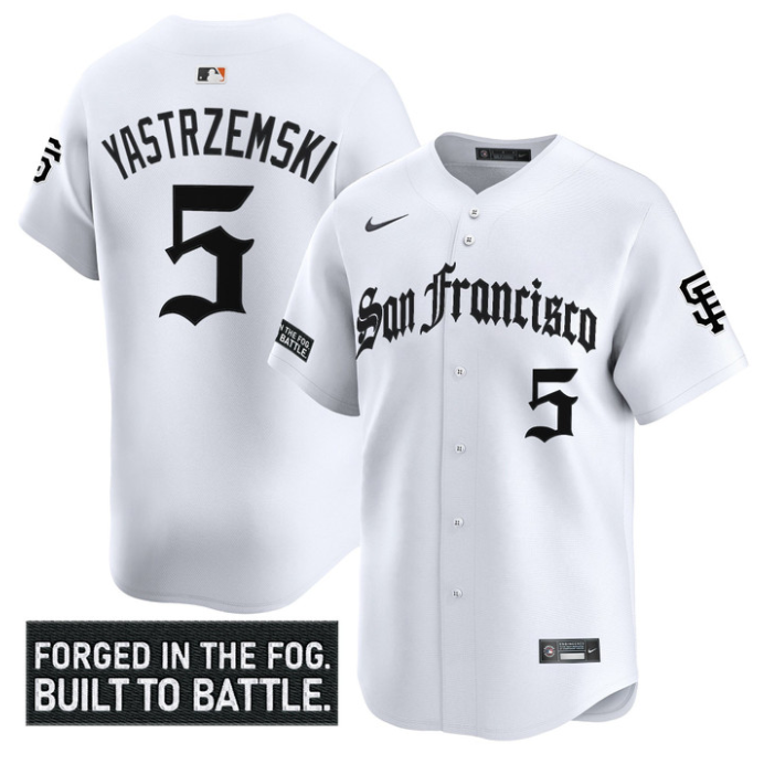 Mike Yastrzemski Jersey #5 San Francisco Giants Gothic Fog Edition Stitched