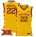 Milan Momcilovic Jersey #22 Iowa State 2024 Lightweight Basketball Gold