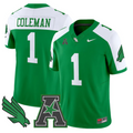 Miles Coleman Jersey #1 North Texas Mean Green 2025 Vapor Stitched Green Alter