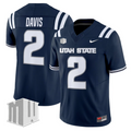 Miles Davis Jersey #2 Utah State Aggies 2025 Vapor Limited Stitched Navy
