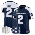 Miles Davis Jersey #2 Utah State Aggies 2025 Vapor Limited Stitched Navy Alter