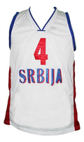 Milos Teodosic Jersey #4 Team Serbia Basketball White