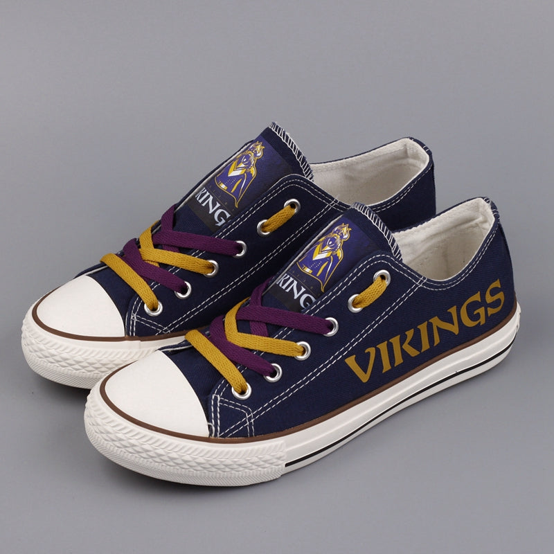 Minnesota Vikings Low Top Canvas Sport Sneakers Shoes For Men Women Fans