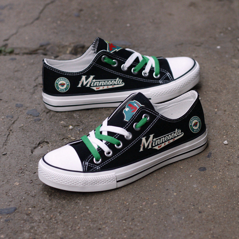 Minnesota Wild Low Top Canvas Sport Sneakers Shoes For Men Women Fans