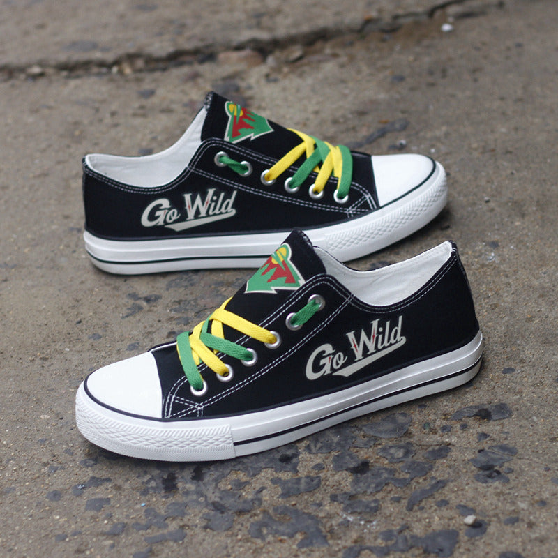 Minnesota Wild Low Top Canvas Sport Sneakers Shoes For Men Women Fans