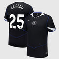 Moises Caicedo 25 Chelsea 2025-26 Third Match Jersey – Black