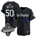Mookie Betts Jersey #50 Los Angeles Dodgers Gothic Edition Premier Stitched