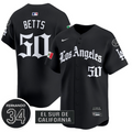 Mookie Betts Jersey #50 Dodgers Mexico 2025 LA Gothic Style Patch Premier Limited Stitched