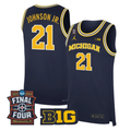 Morez Johnson Jr Jersey #21 Michigan Wolverines 2026 Final Four Stitched Navy