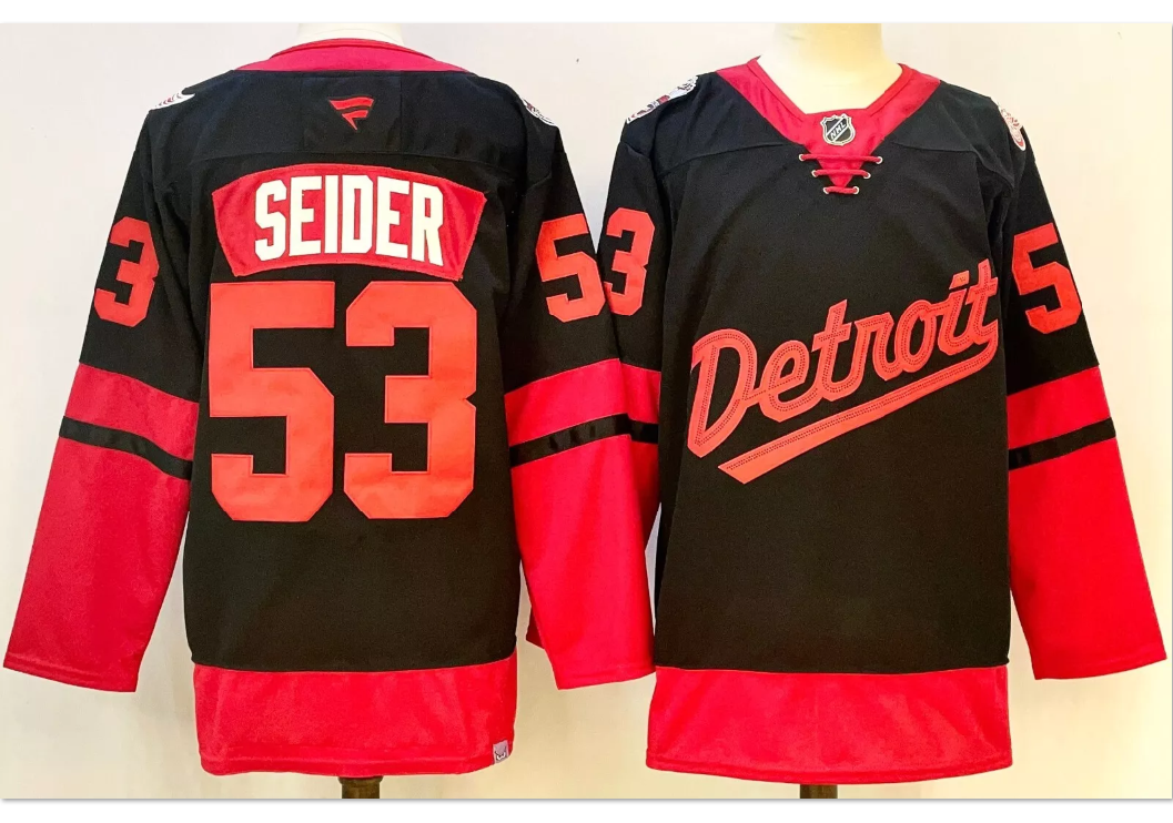 Moritz Seider Jersey #53 Detroit Red Wings 2025 Stadium Series Stitched