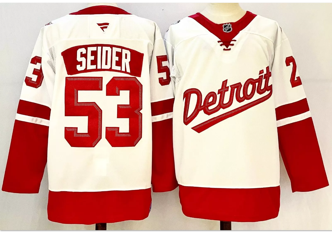 Moritz Seider Jersey #53 Detroit Red Wings 2025 Stadium Series Stitched