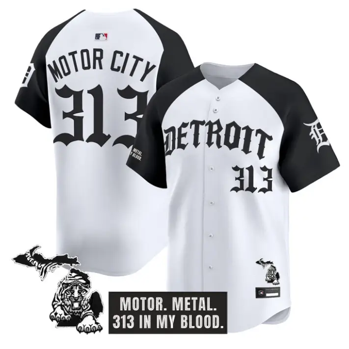 Motor City Jersey #313 Detroit Tigers Old English Edition Stitched