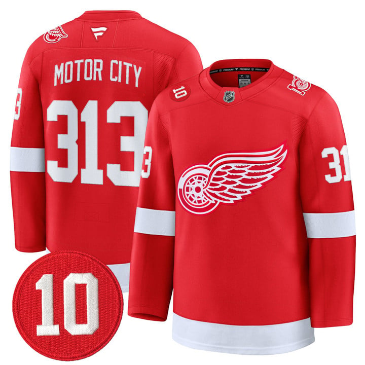Motor City Jersey #313 Red Wings #10 Alex Delvecchio Honoring
