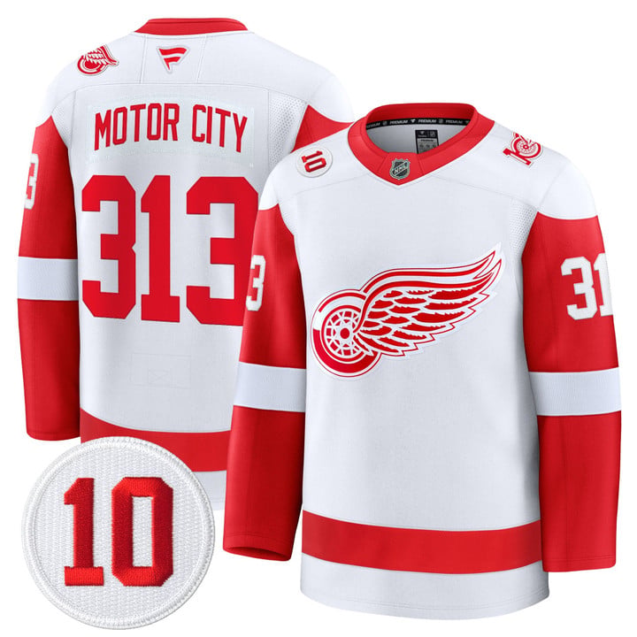 Motor City Jersey #313 Red Wings #10 Alex Delvecchio Honoring