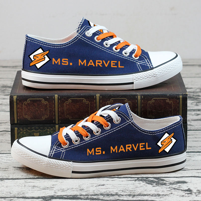 Ms. Marvel Low Top Canvas Sport Sneakers Shoes For Men Women Fans