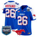 Mustangs Jersey #26 SMU Mustangs 2026 Holiday Bowl Patch Stitched Blue Alternate
