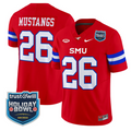 Mustangs Jersey #26 SMU Mustangs 2026 Holiday Bowl Patch Stitched Red