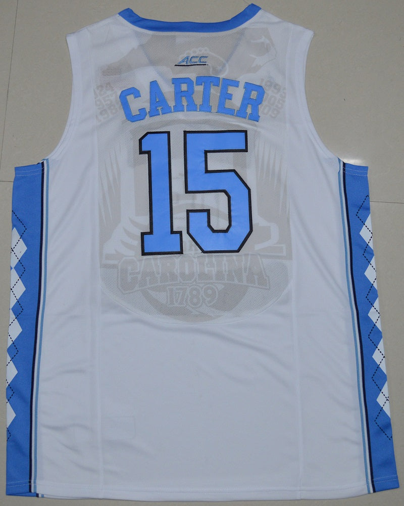 North Carolina Tar Heels #15 Vince Carter NCAA Basketball Jersey White