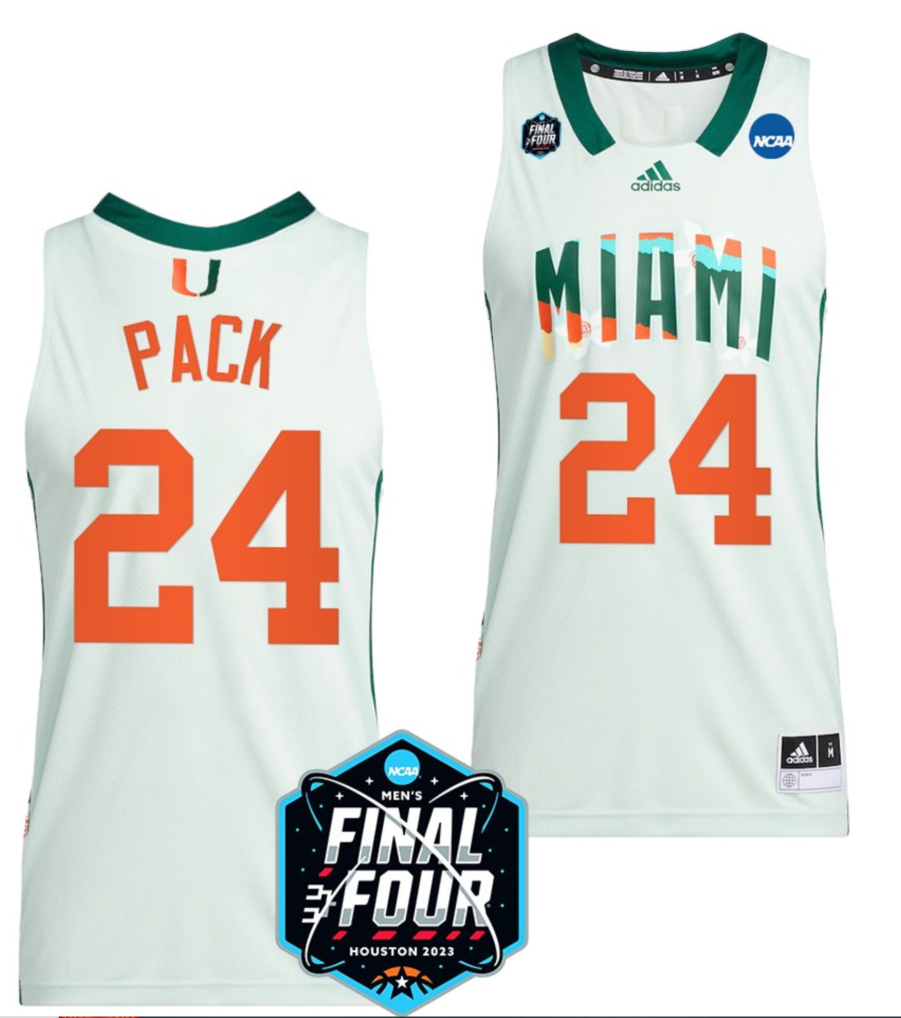 Nijel Pack Jersey Miami Hurricanes 2023 NCAA March Madness White College Basketball #24