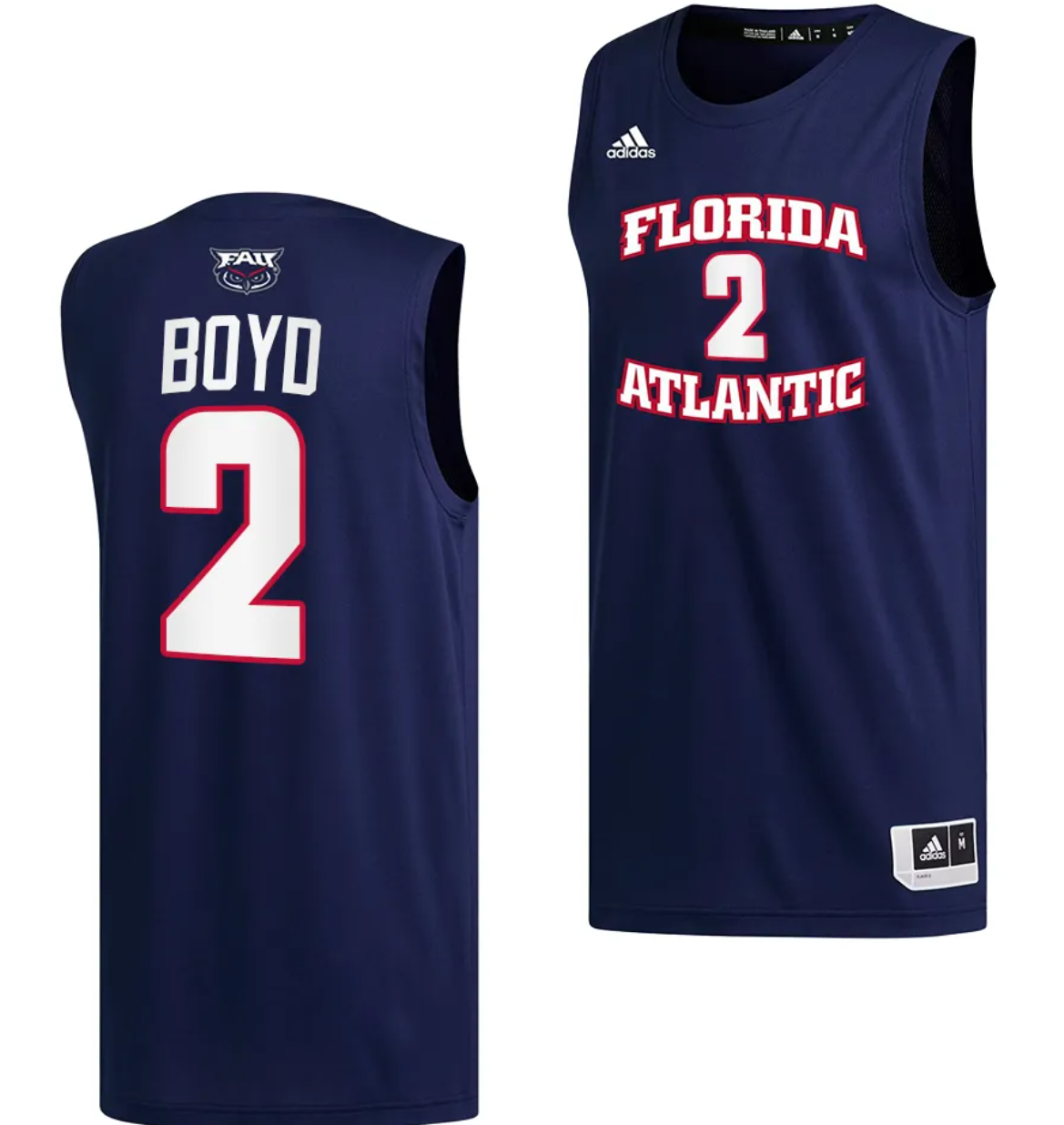 Nicholas Boyd Jersey #2 FAU Owls College Basketball Replica Navy