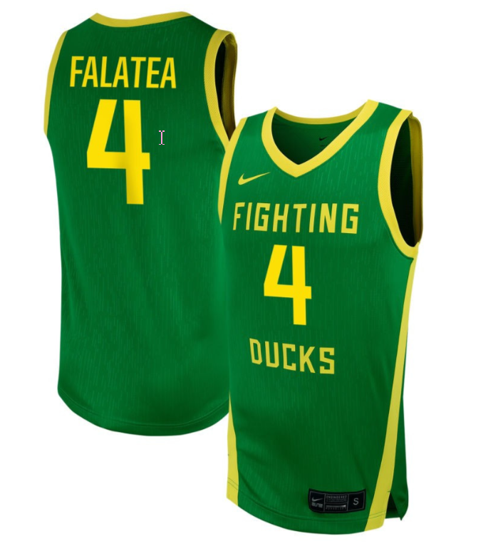 Nani Falatea Jersey #4 Oregon Ducks NIL Basketball Green