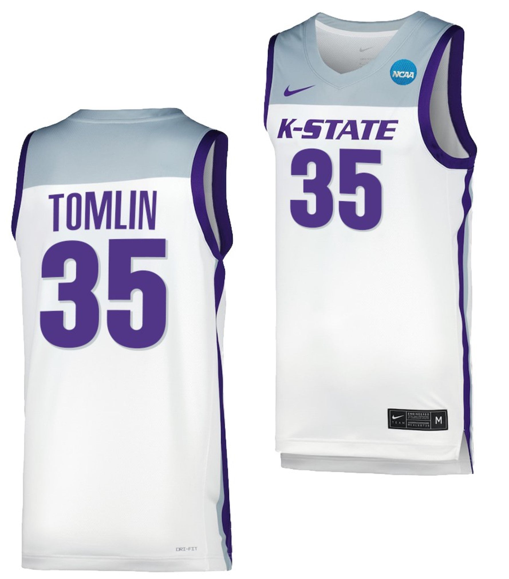 Nae'Qwan Tomlin Jersey Kansas State Wildcats College Basketball 2023 NCAA March Madness White #35