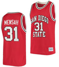 Nathan Mensah Jersey San Diego State Aztecs College Basketball Red Retro #31