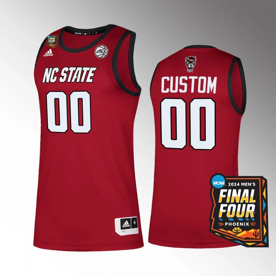 NC State Wolfpack Custom 2024 NCAA March Madness Final Four Red Jersey
