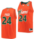 Nijel Pack Jersey Miami Hurricanes College Basketball Reverse Retro Orange #24