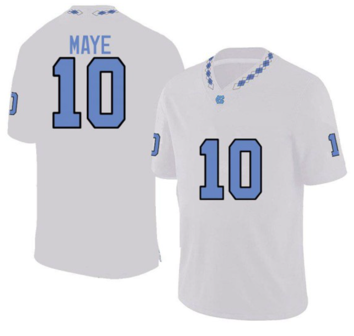 North Carolina Tar Heels Game Drake Maye Jersey #10 College Football