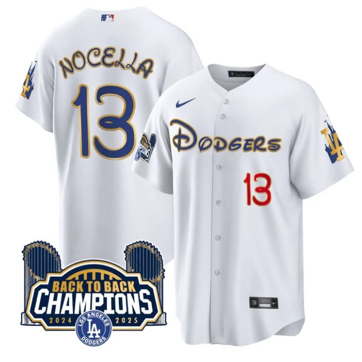 NOCELLA #13 Los Angeles Dodgers White Jersey - All Stitched