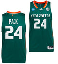 Nijel Pack Jersey Miami Hurricanes 2023 NCAA March Madness Green College Basketball #24