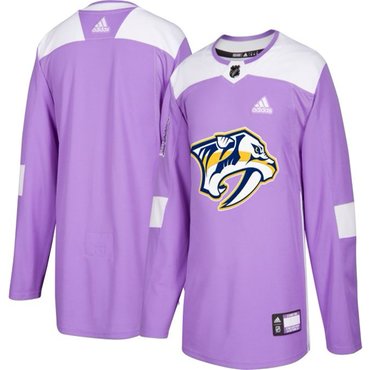 Nashville Predators Purple Pink Custom Hockey Fights Cancer Practice Jersey Stitched