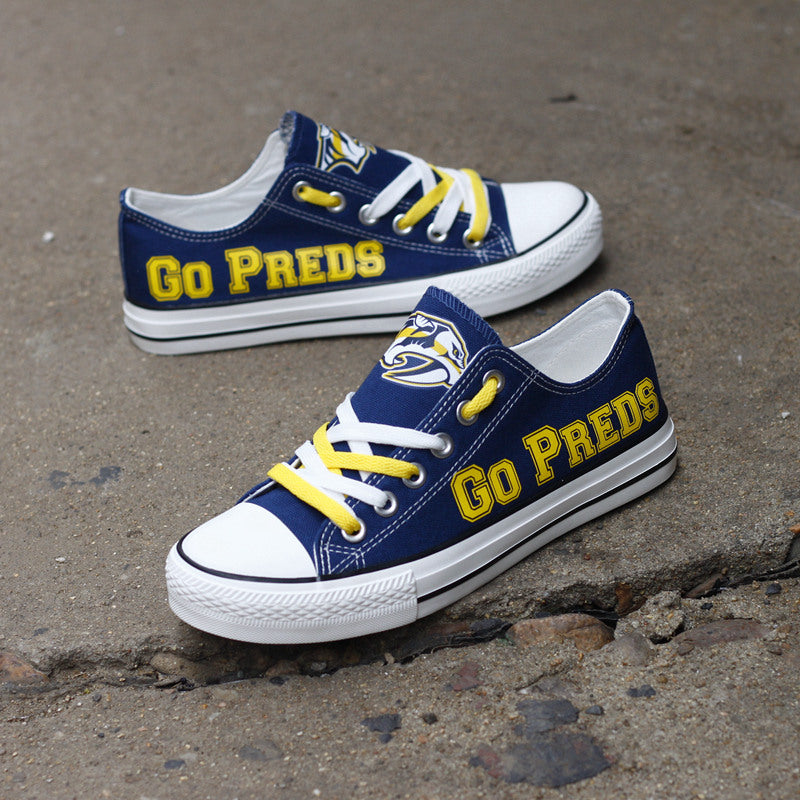 Nashville Predators Low Top Canvas Sport Sneakers Shoes For Men Women Fans